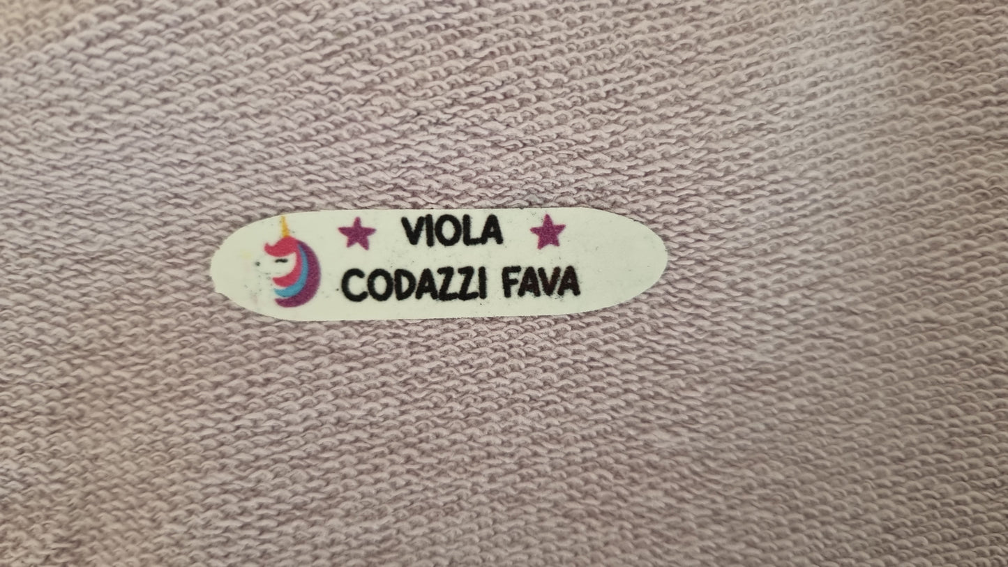 Etichette scuola per indumenti