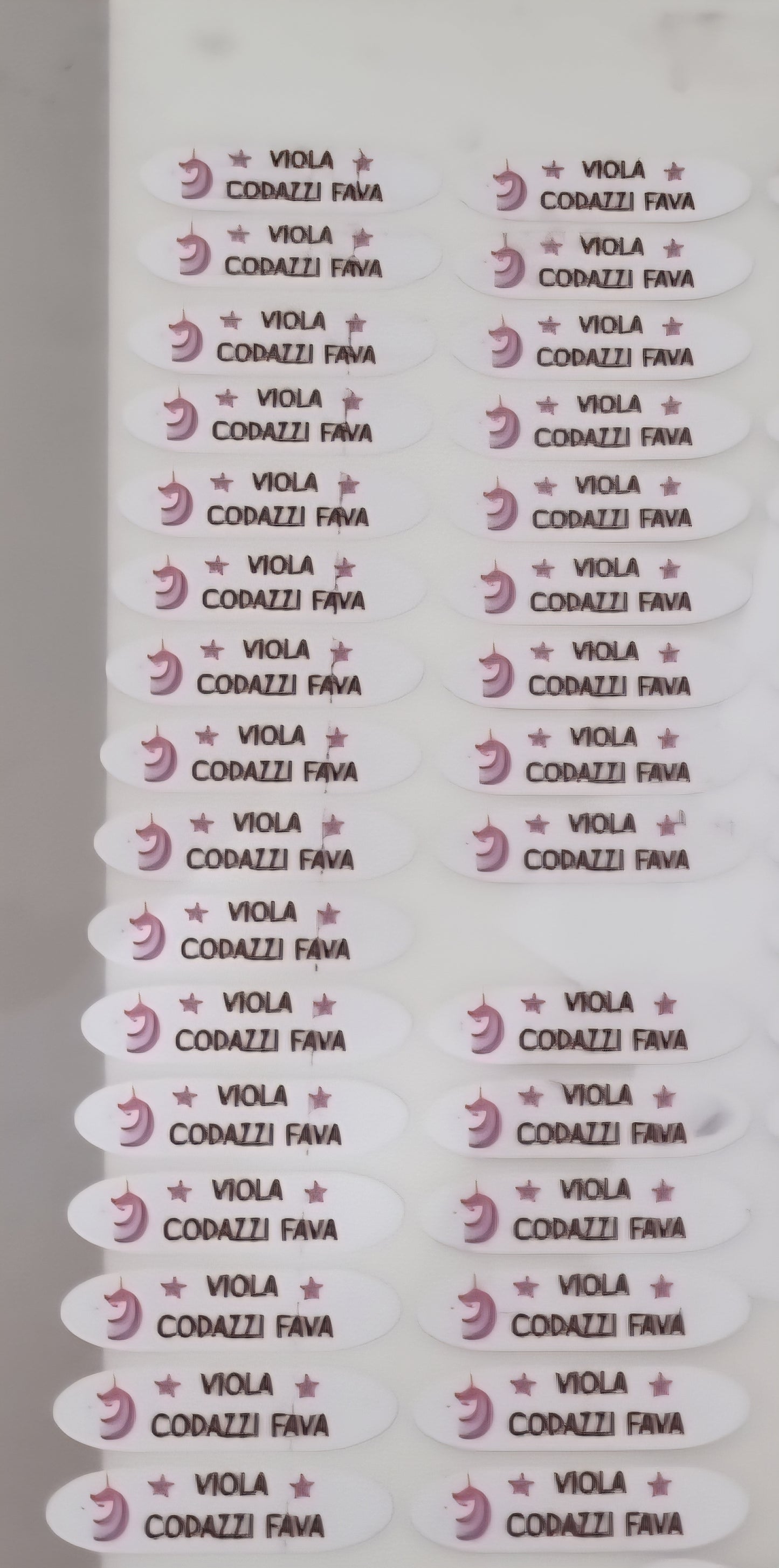 Etichette scuola per indumenti